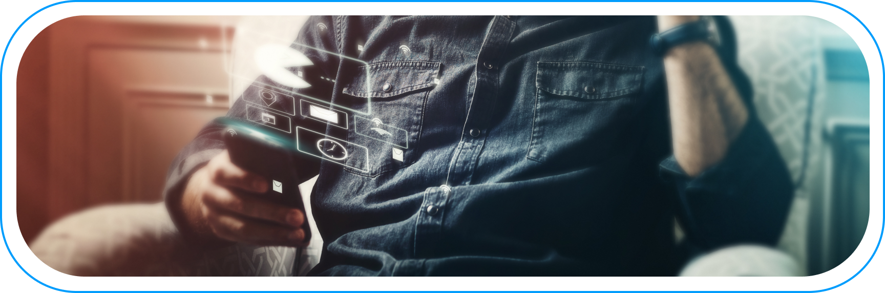 Mobile gamer using a smartphone with data interface overlays – visualization of player behavior analytics and gameplay personalization in mobile games.