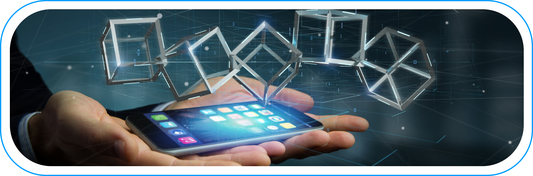 Smartphone displaying abstract data segments – representation of advanced data analytics and player segmentation in mobile gaming.