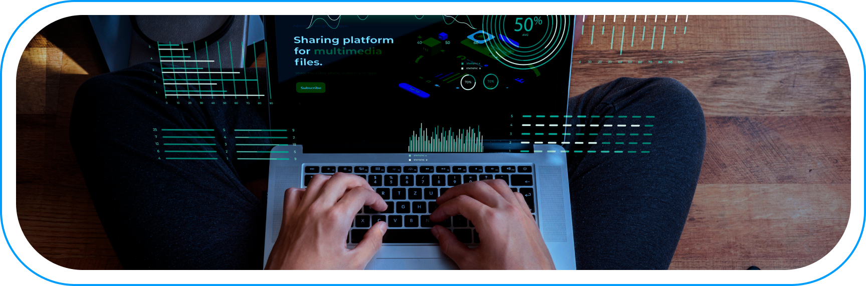 Użytkownik analizujący wyniki i wizualizacje danych na laptopie – platformy danych w środowisku chmurowym.