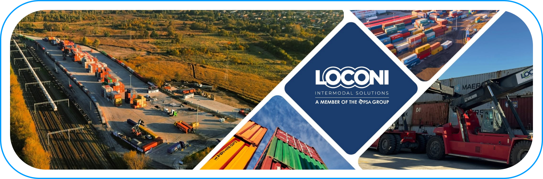 Aerial view of LOCONI intermodal container terminal and logistics infrastructure